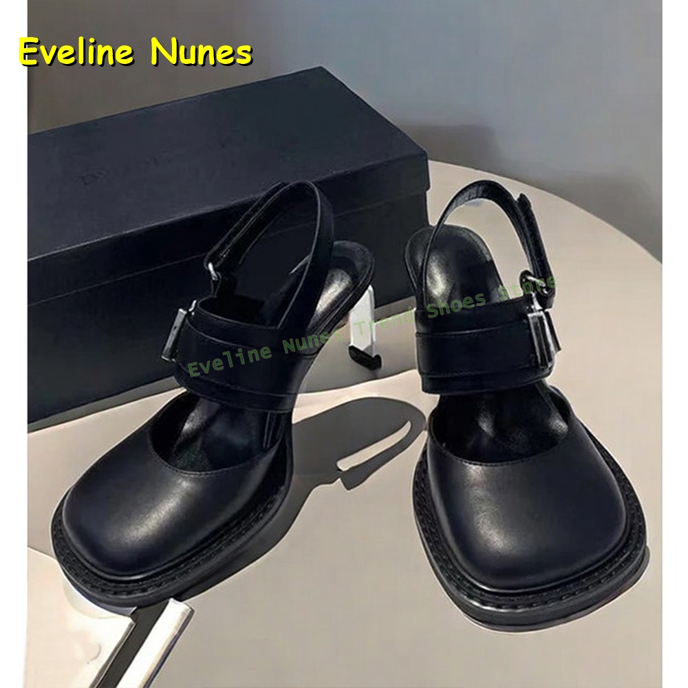 Boots - Dames zwarte slingback mule hakken met