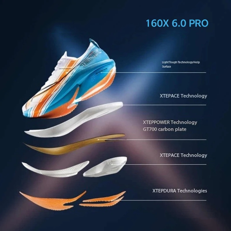 Xtep 160X6.5 PRO Loopschoenen  - Carbon Plate Marathon Racing Shoes recensie en prijs